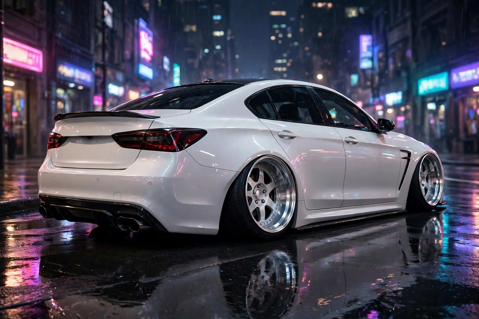 Stanced sedan concept car